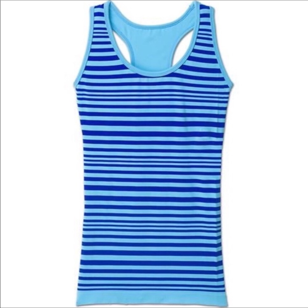 Athleta Racerback Workout Tank Neon Stripe Medium